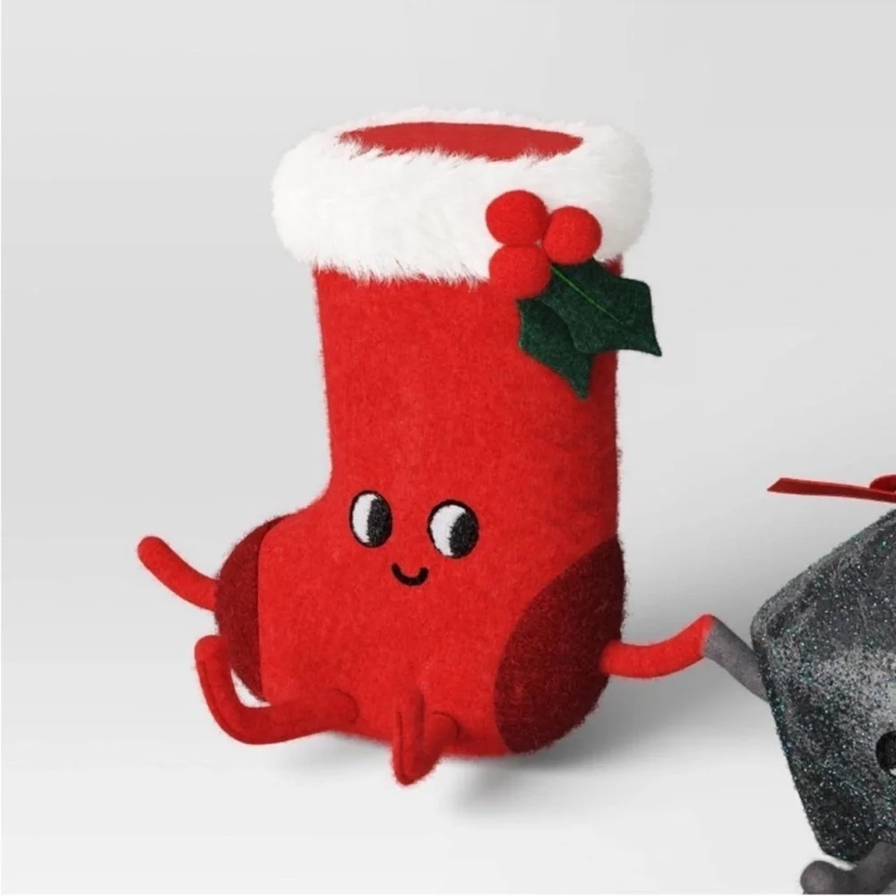 Felt Stocking & Coal Christmas Figurine - NWT Target Wondershop